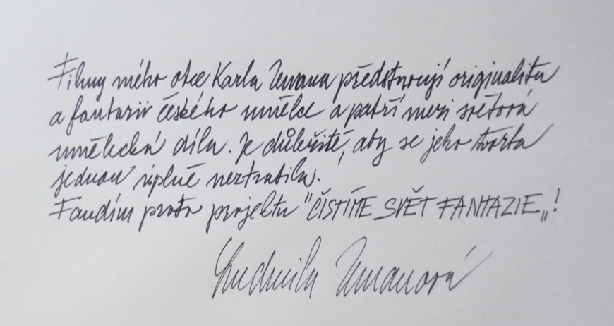 Dopis od Ludmily Zemanové